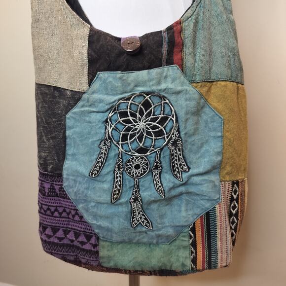 Kathmandu Imports Cotton Boho Crossbody Bag Hippie Dreamcatc.her - Picture 3 of 12
